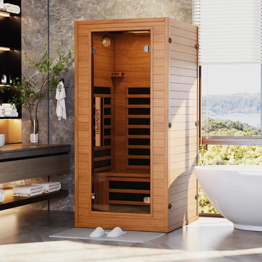 1-Person Infrared Home Sauna Bluetooth, LED Lighting & App Control