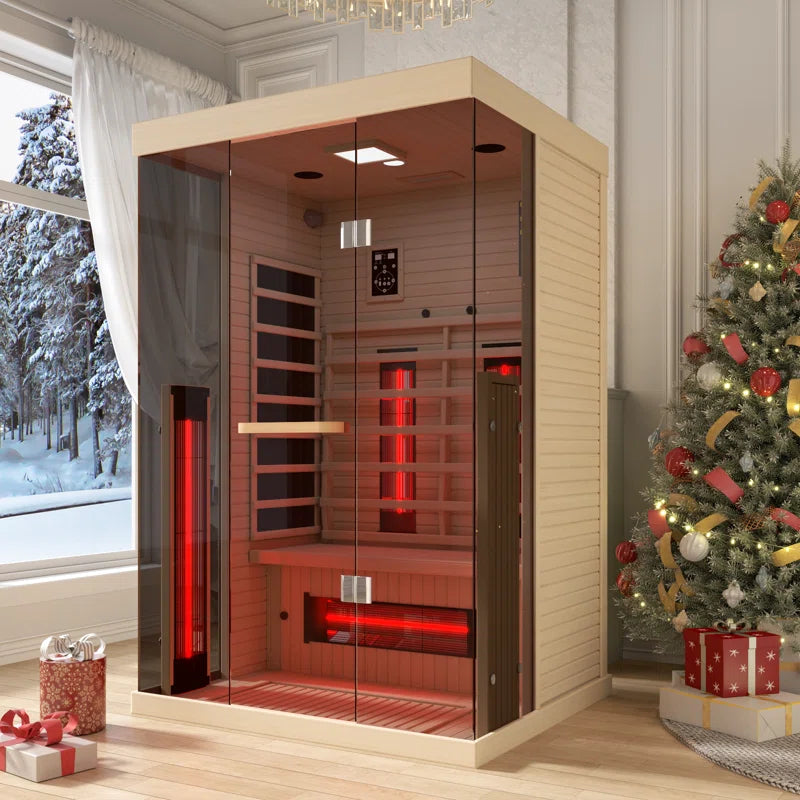 Premium 2- person infrared  home sauna  interior - Soothyla Premier dual chromotherapy LED