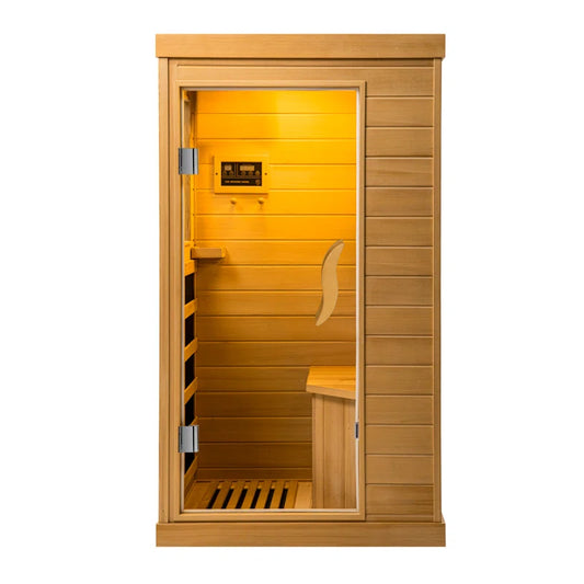 Soothyla Classic Cedar Sanctuary | 1-Person Low EMF Far Infrared Home Sauna | Canada Hemlock Wood