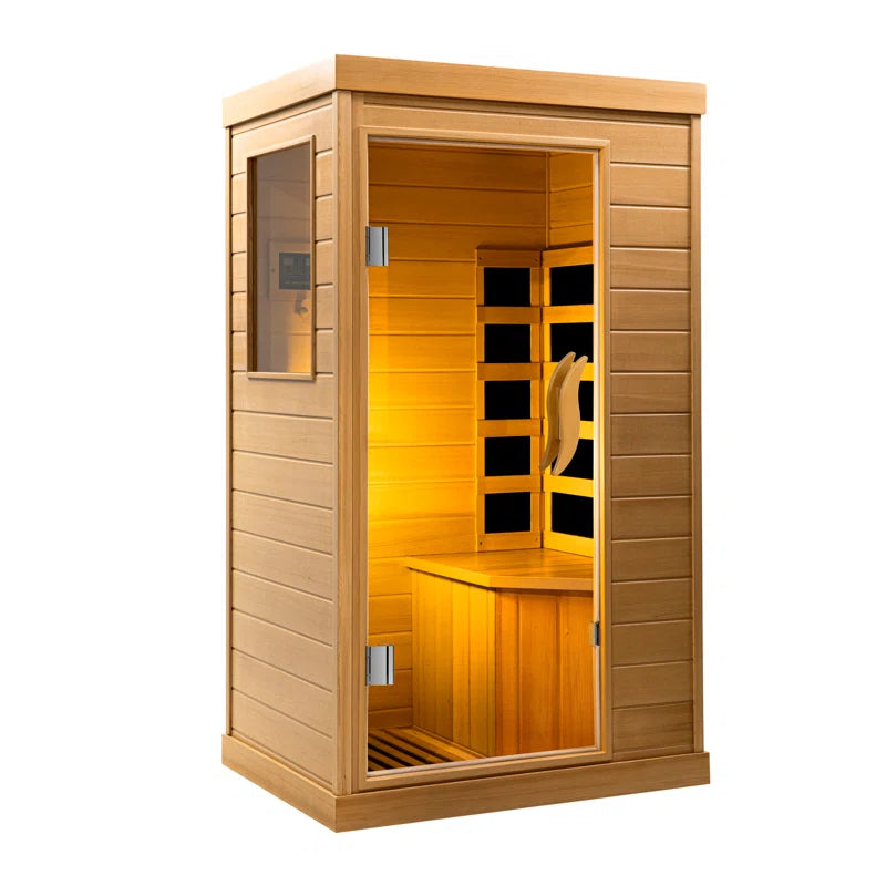 Soothyla Classic Cedar Sanctuary | 1-Person Low EMF Far Infrared Home Sauna | Canada Hemlock Wood 