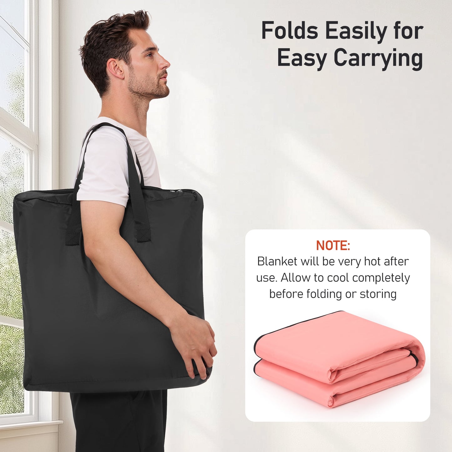The Soothyla Sanctuary Blanket in Pink delivers far infrared heat therapy at home. 6 heat levels, 95–185°F, portable and foldable. Perfect gift. Free US shipping. 30-day guarantee.
