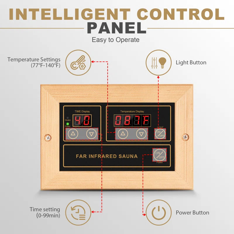 Far Infrared Wood Sauna Box ,Traditional Sauna Room Indoor Home Spa Low-Emf Dry Saunas Single Person Spa Canada Hemlock,
