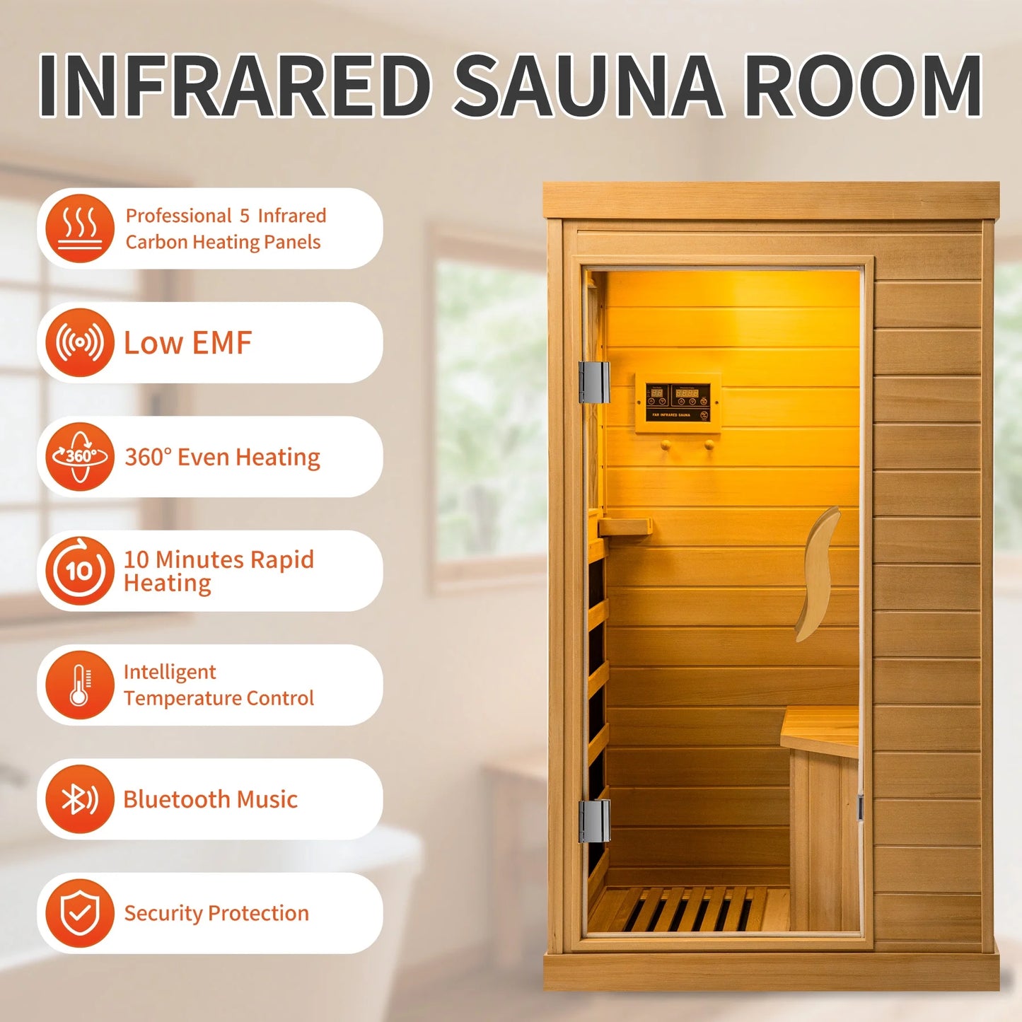 The Soothyla Classic Cedar Sanctuary is a 1-person low EMF far infrared home sauna crafted from Canada Hemlock wood. Deep heat therapy at home. Free US shipping. 30-day guarantee.
