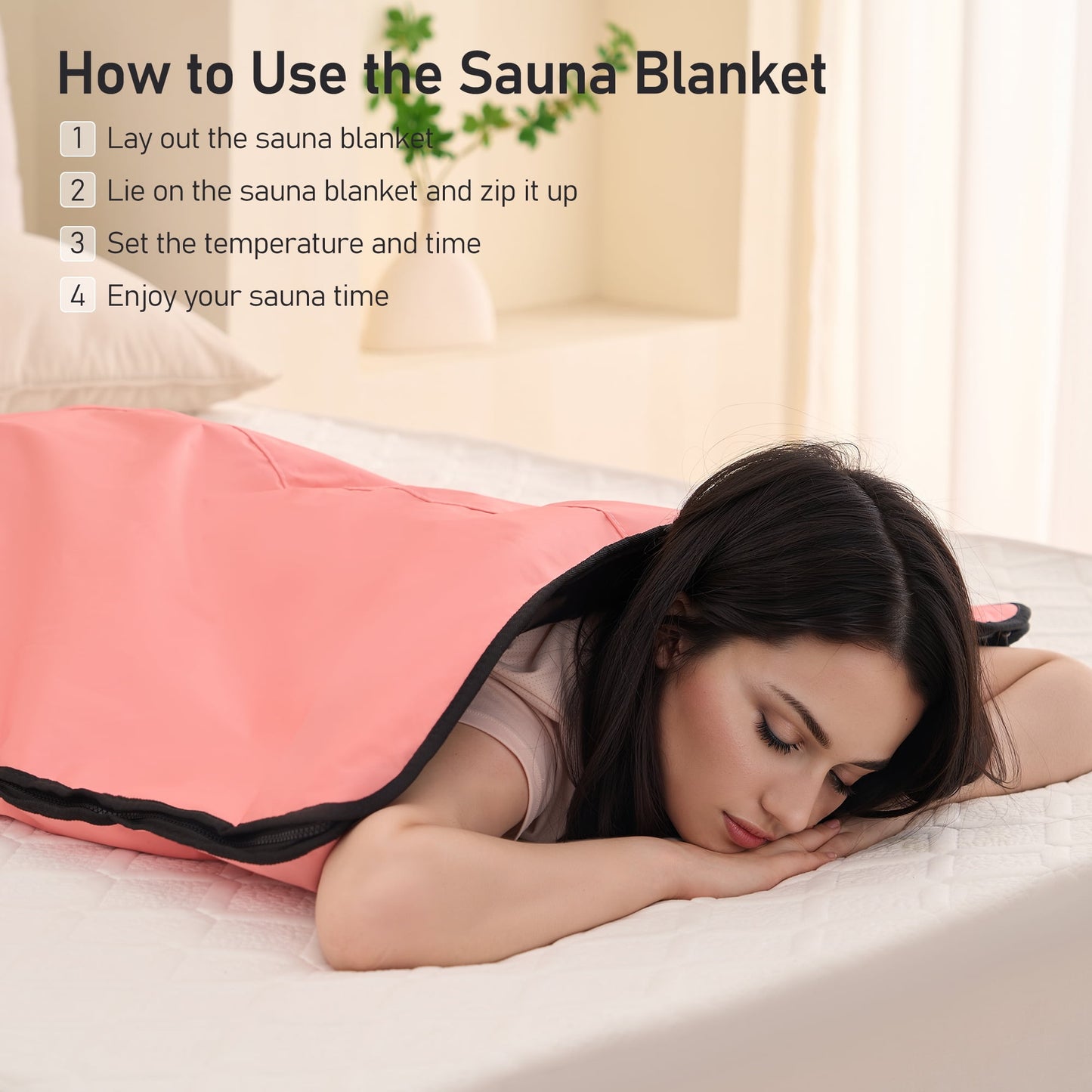 The Soothyla Sanctuary Blanket in Pink delivers far infrared heat therapy at home. 6 heat levels, 95–185°F, portable and foldable. Perfect gift. Free US shipping. 30-day guarantee.
