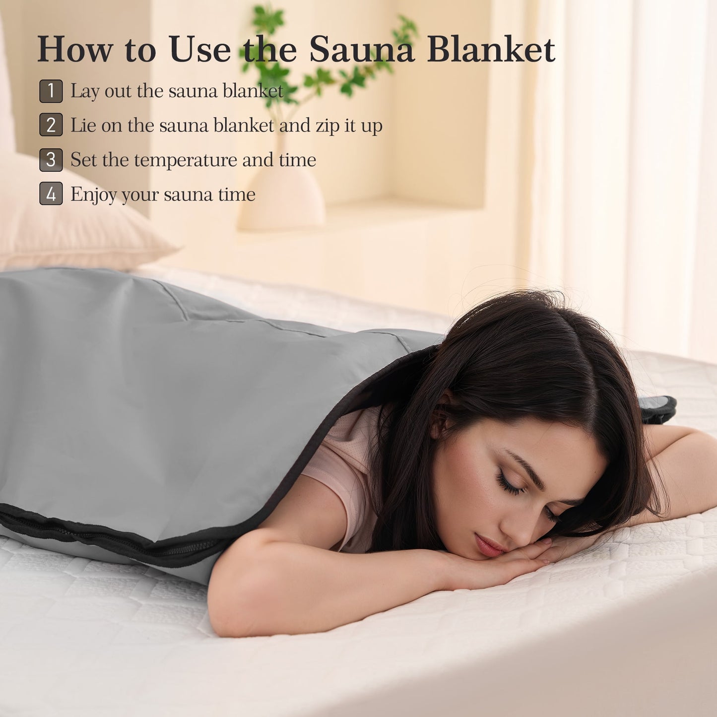 The Soothyla Sanctuary Blanket in Grey delivers far infrared heat therapy at home. Portable, foldable, 6 heat levels, 95–185°F. Free US shipping. 30-day money-back guarantee.

