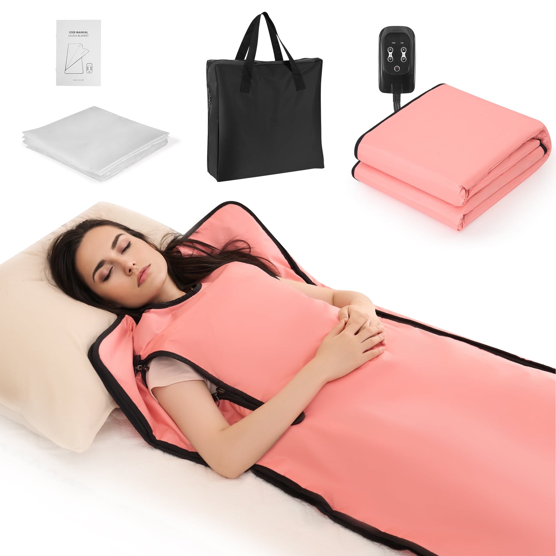 The Soothyla Sanctuary Blanket in Pink delivers far infrared heat therapy at home. 6 heat levels, 95–185°F, portable and foldable. Perfect gift. Free US shipping. 30-day guarantee.

