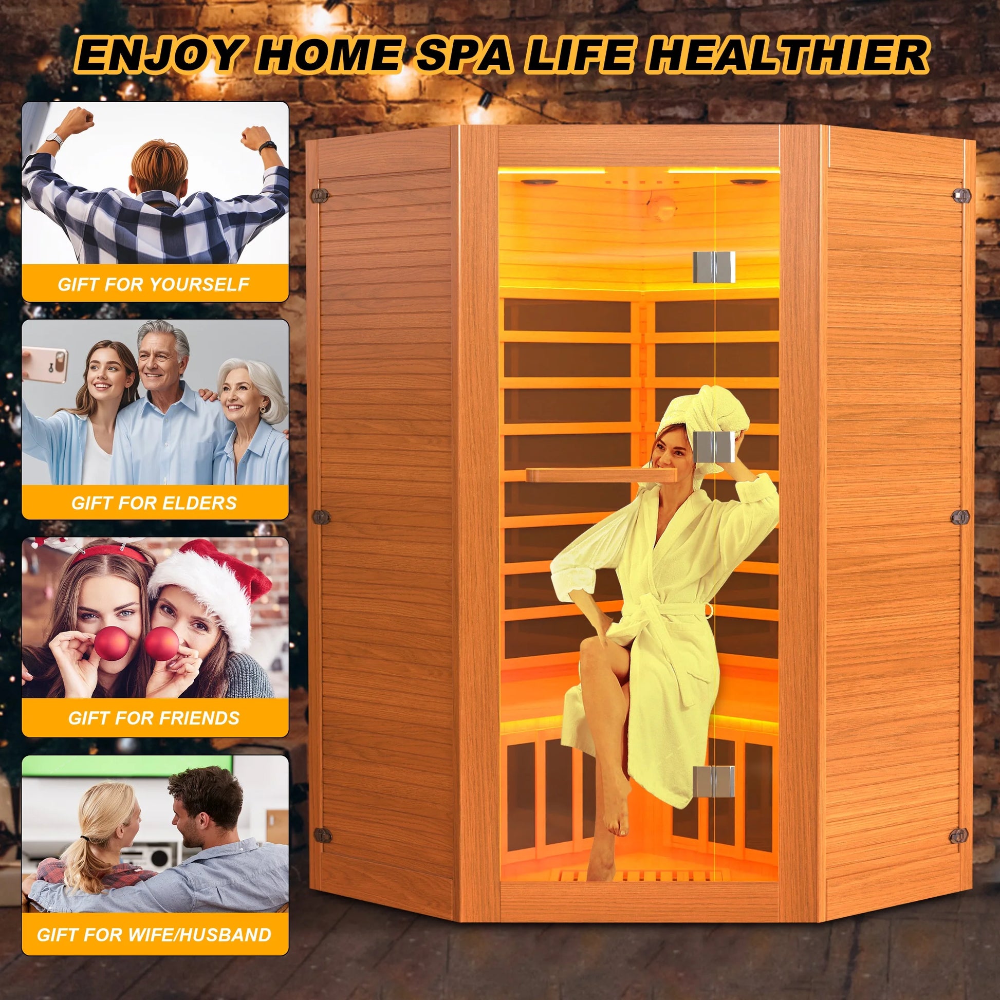 The Soothyla Grand Retreat Sanctuary — 2-3 person far infrared sauna with 7 heating panels, 2100W, Bluetooth speakers, tablet holder, cup holders & 7-color LED. Free US shipping. 30-day guarantee.
