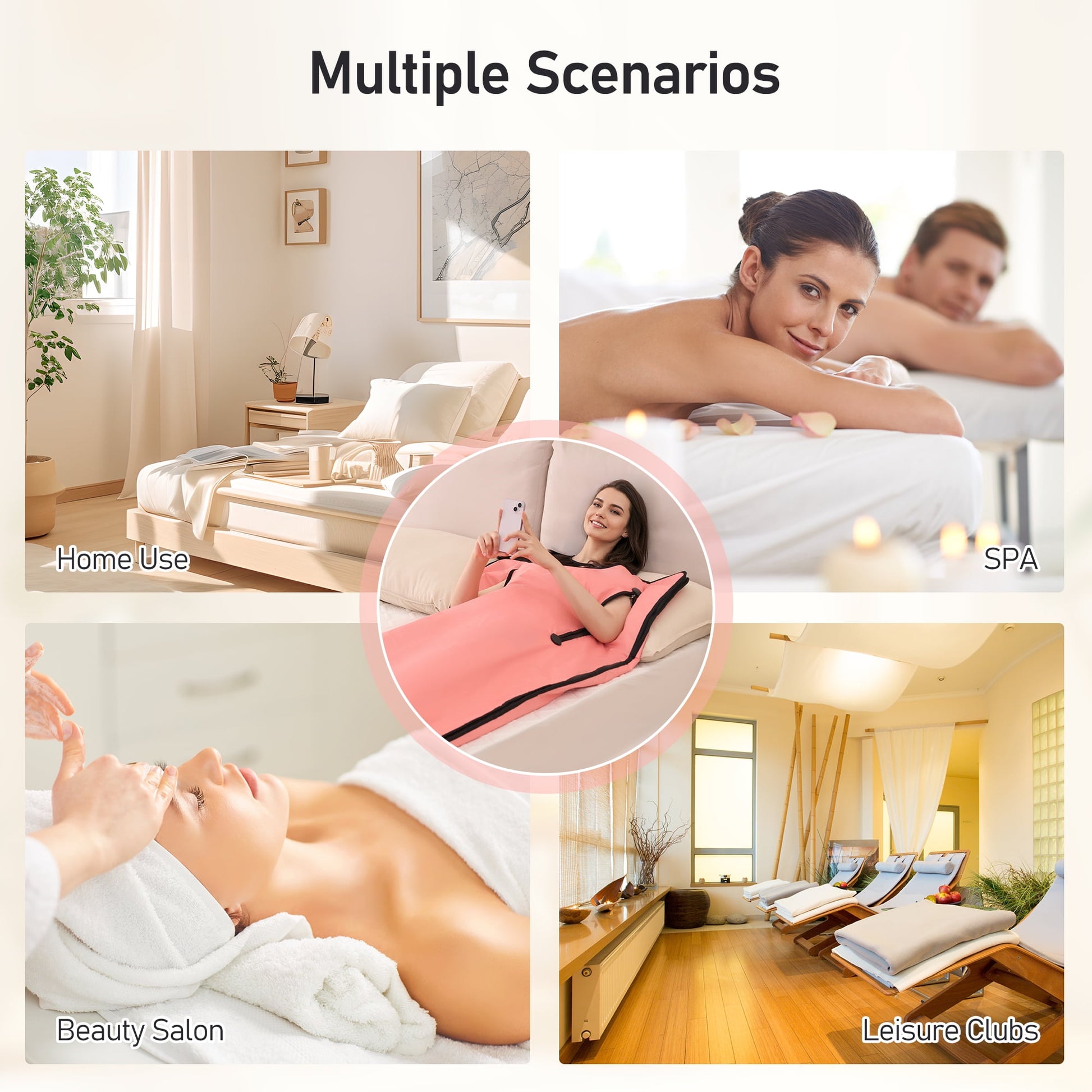 The Soothyla Sanctuary Blanket in Pink delivers far infrared heat therapy at home. 6 heat levels, 95–185°F, portable and foldable. Perfect gift. Free US shipping. 30-day guarantee.
